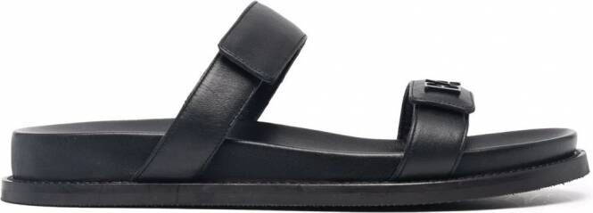 Emporio Armani Leren sandalen Zwart