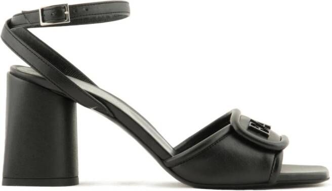 Emporio Armani Leren sandalen Zwart