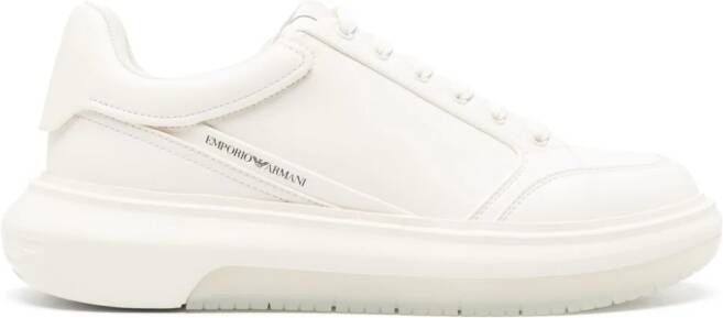 Emporio Armani Leren sneakers Beige