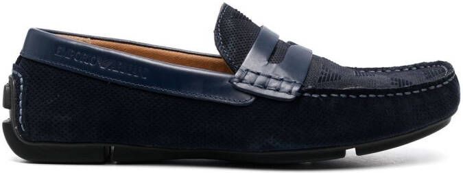 Emporio Armani Loafers met logo-reliëf Blauw