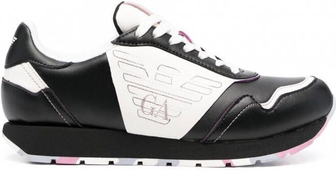 Emporio Armani Sneakers met geborduurd logo Zwart