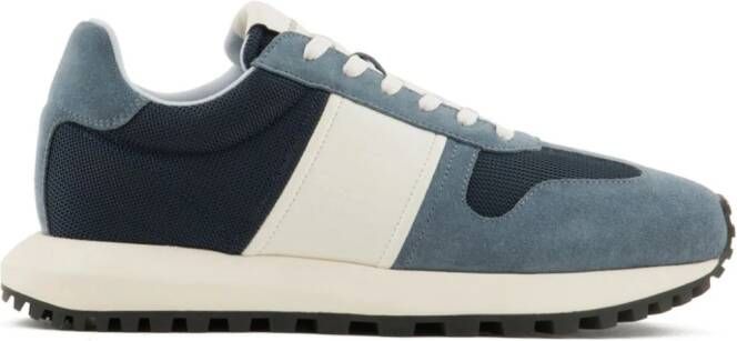 Emporio Armani Low-top sneakers met colourblocking Blauw