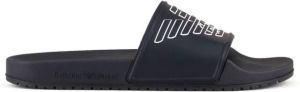 Emporio Armani Slippers met logoprint Blauw