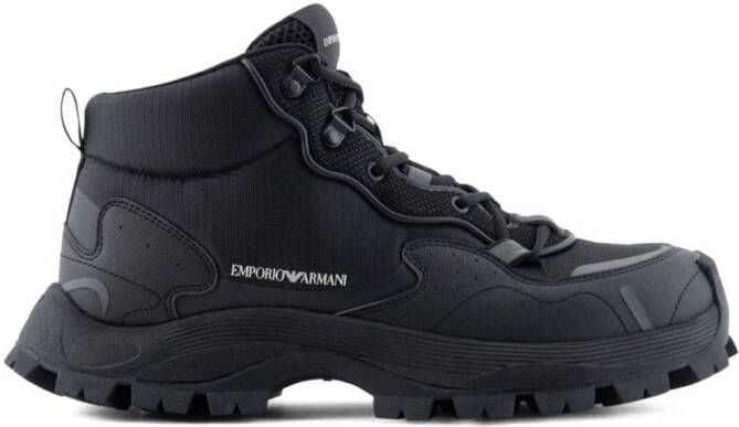Emporio Armani Sneakers met mesh vlakken Zwart