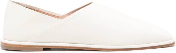 Emporio Armani square-toe leather slippers Wit