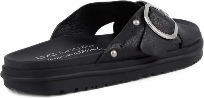 EMU AUSTRALIA Ebony slippers met gekruiste bandjes en gespdetail Zwart - Foto 3