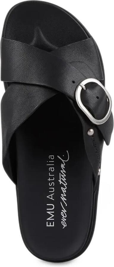 EMU AUSTRALIA Ebony slippers met gekruiste bandjes en gespdetail Zwart - Foto 2