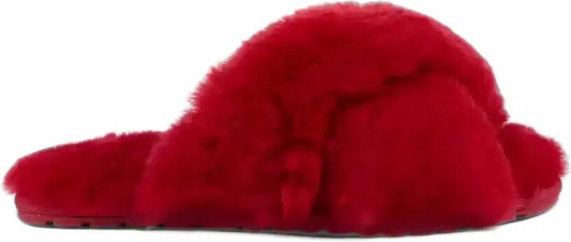 EMU AUSTRALIA Mayberry crossover sheepskin slippers Rood
