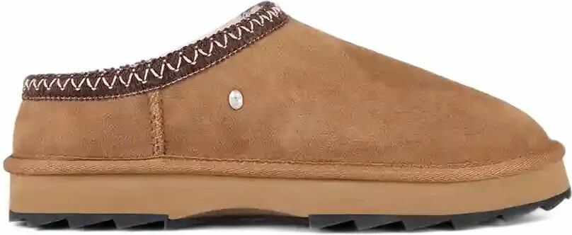 EMU AUSTRALIA Sharky Scuff embroidered-trim leather flat mules Bruin