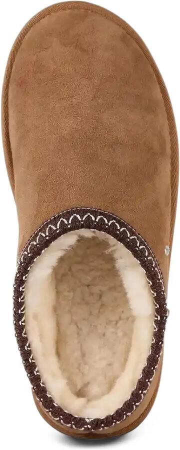 EMU AUSTRALIA Sharky Scuff embroidered-trim leather flat mules Bruin - Foto 4
