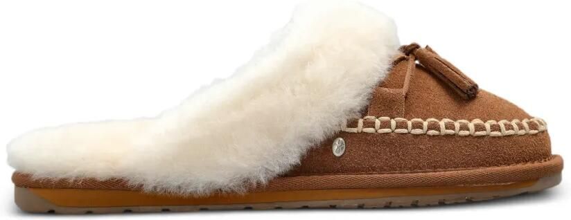 EMU AUSTRALIA Tahnee slippers met kwastje en lammy afwerking Bruin