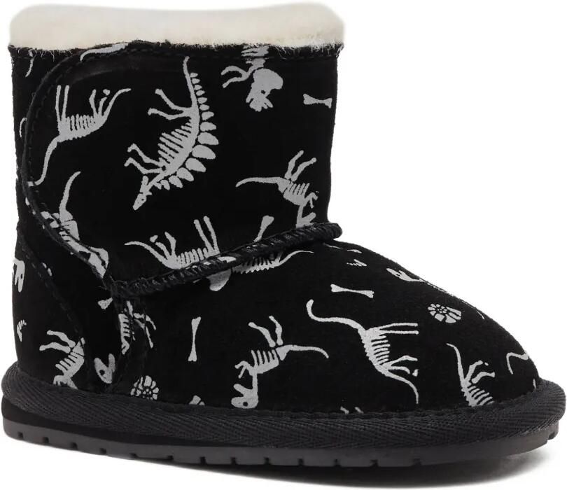 Emu Kids Toddle laarzen met dinosaurus-print Zwart