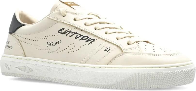 Enterprise Japan Geperforeerde leren sneakers Beige - Foto 4