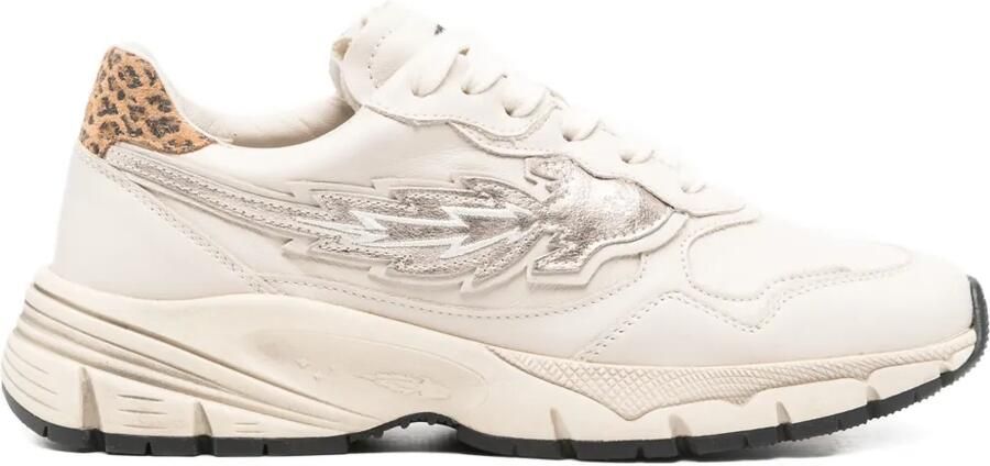 Enterprise Japan Sneakers met luipaard-detail Beige