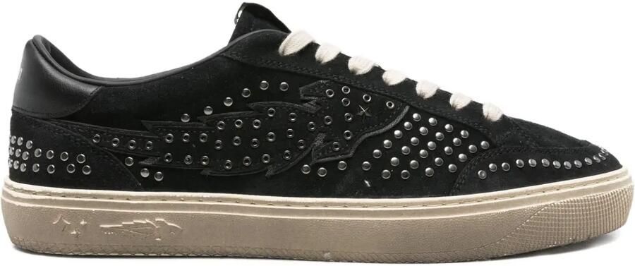 Enterprise Japan Suède low-top sneakers met studs Zwart
