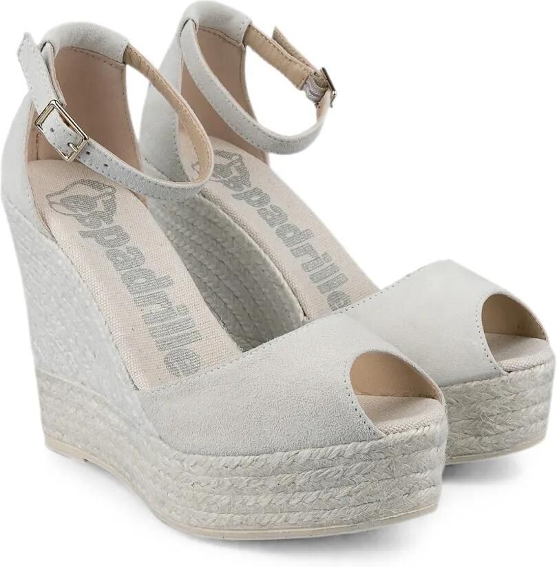Espadrilles Sandalen met open neus en sleehak Grijs