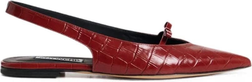 Essentiel Antwerp Klat4 slingback ballerina's met krokodillen-reliëf Rood