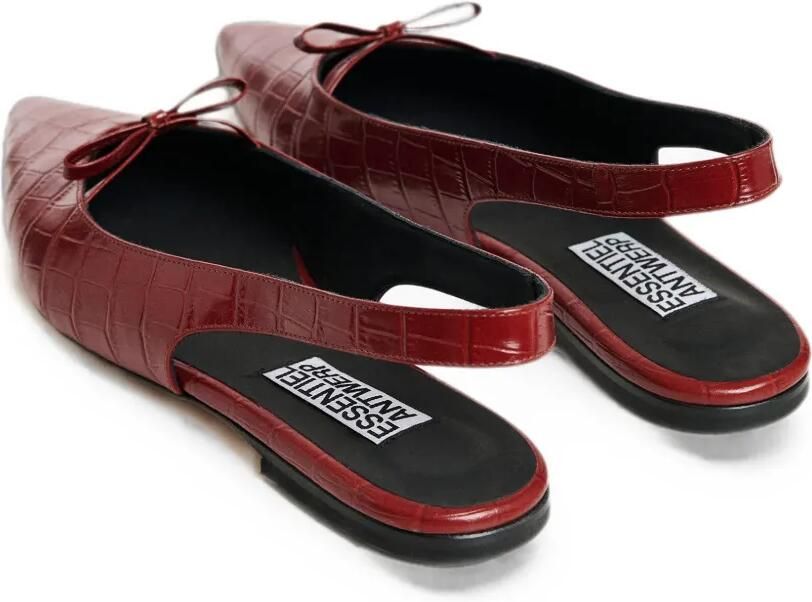 Essentiel Antwerp Klat4 slingback ballerina's met krokodillen-reliëf Rood - Foto 5