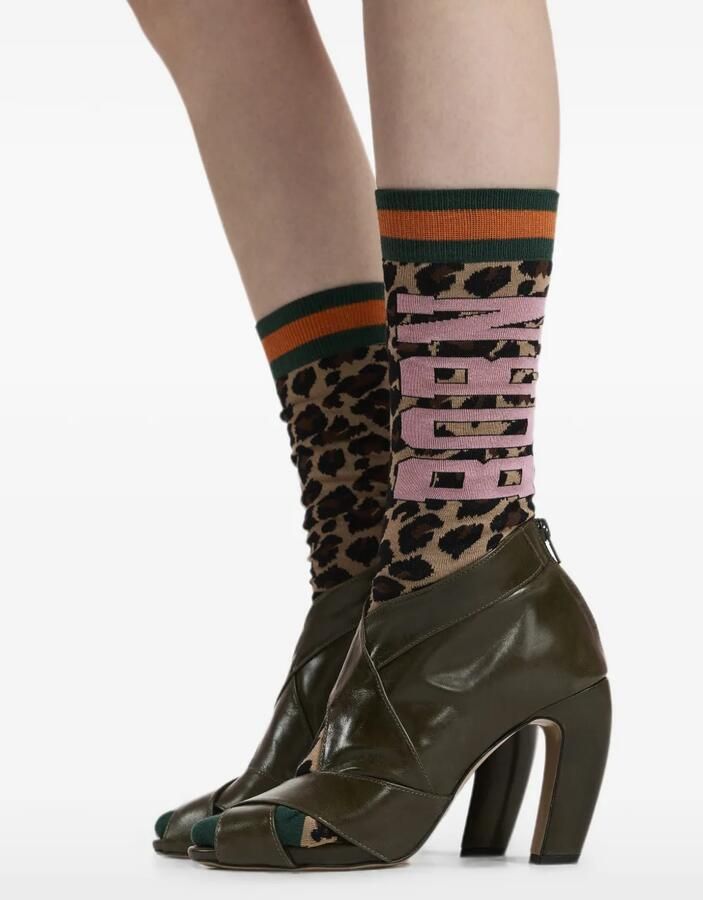 Essentiel Antwerp Sandalen met blokhak en open neus Groen - Foto 4