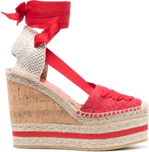 ETRO Espadrilles met sleehak Rood