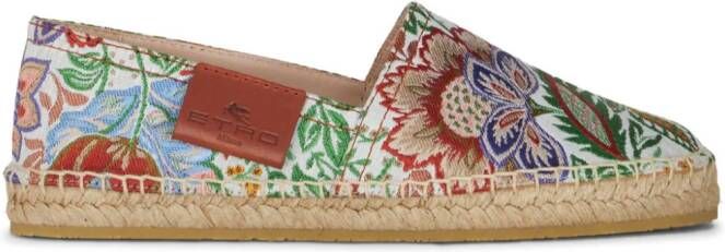 ETRO Espadrilles met geborduurde bloemen Groen