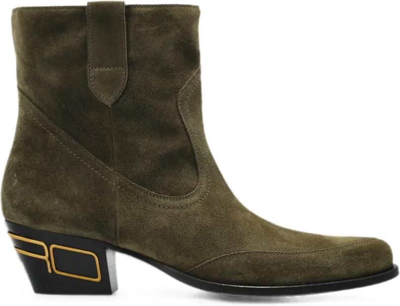 ETRO Enkellaarzen met logoplakkaat Groen