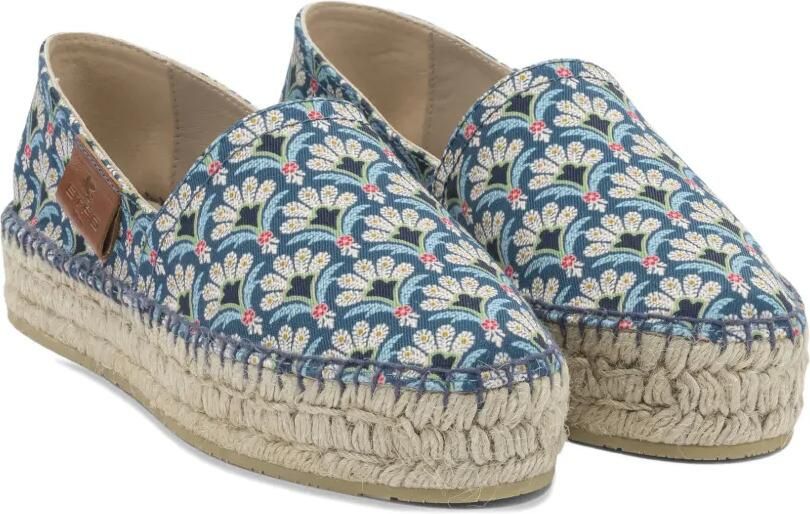 ETRO Espadrilles met plateauzool en bloemenprint Blauw - Foto 3