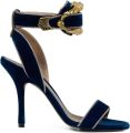 ETRO Fluwelen sandalen met hoge hak en dierengesp Blauw - Blauw