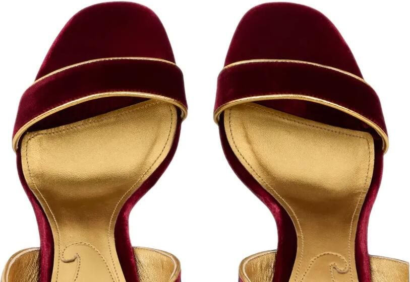 ETRO Fluwelen sandalen met hoge hak en dierengesp Rood - Foto 4