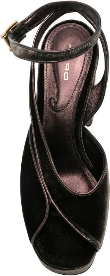 ETRO Fluwelen sandalen met plateauzool Bruin - Foto 4