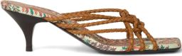 ETRO Geweven leren sandalen met kitten-hak Bruin