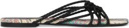 ETRO Geweven leren sandalen met paisley-print Zwart