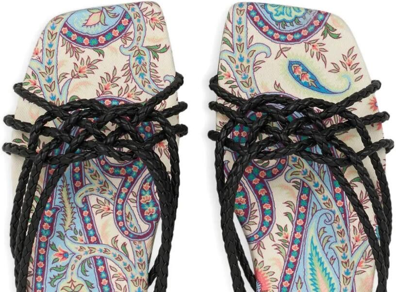 ETRO Geweven leren sandalen met paisley-print Zwart - Foto 3