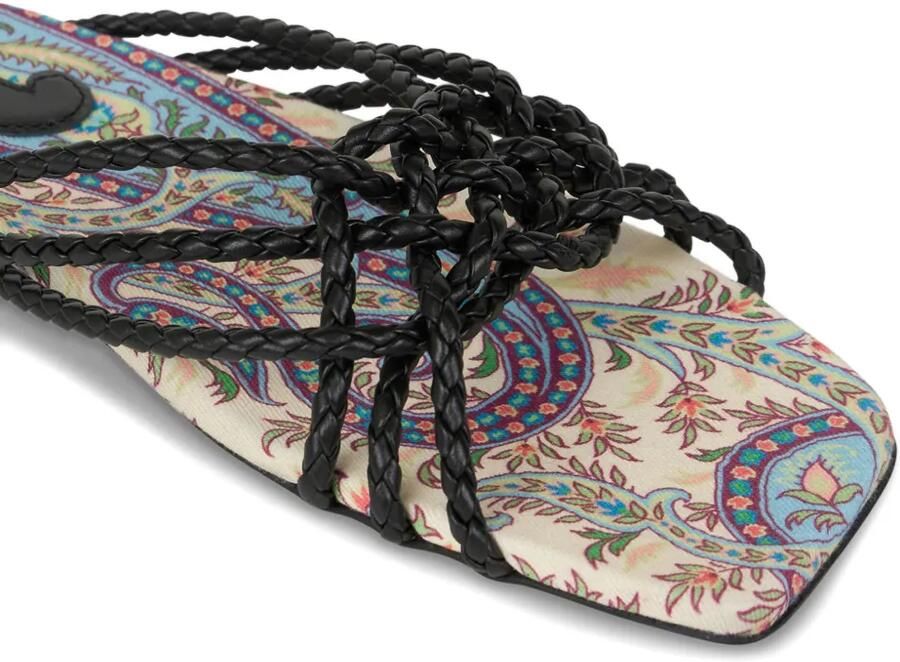 ETRO Geweven leren sandalen met paisley-print Zwart - Foto 2