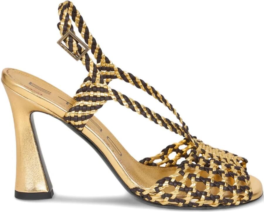 ETRO Geweven sandalen met hoge hak Goud