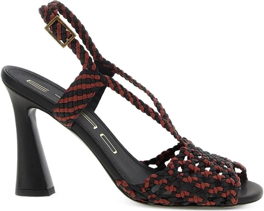 ETRO Geweven tweekleurige leren sandalen Zwart