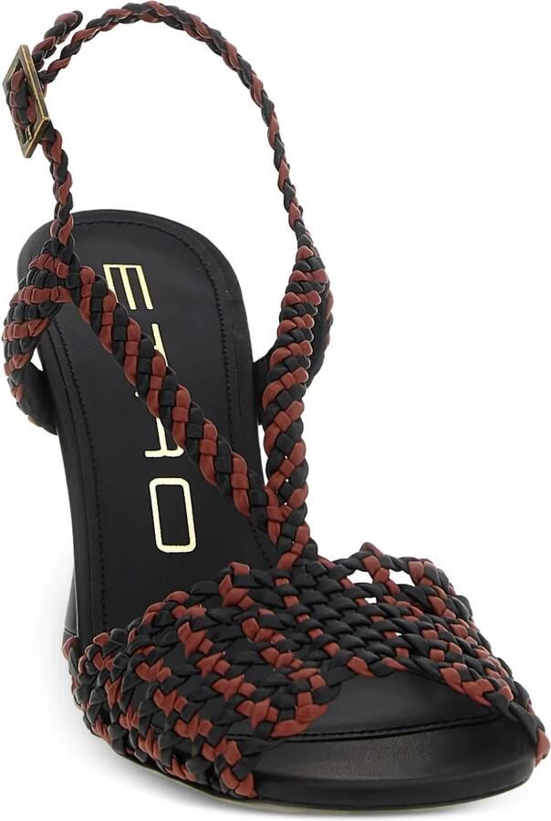 ETRO Geweven tweekleurige leren sandalen Zwart - Foto 3