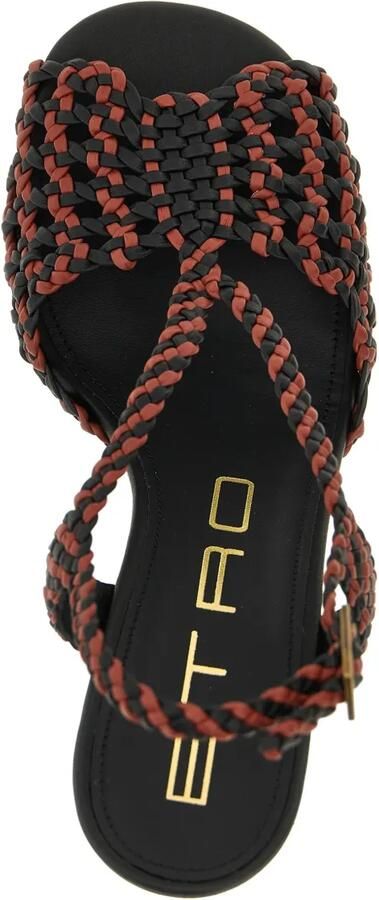 ETRO Geweven tweekleurige leren sandalen Zwart - Foto 4