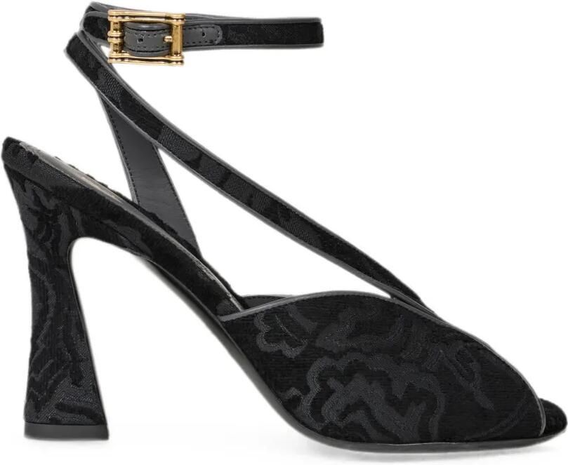 ETRO Jacquard sandalen met hoge hakken en Paisley-motief Zwart