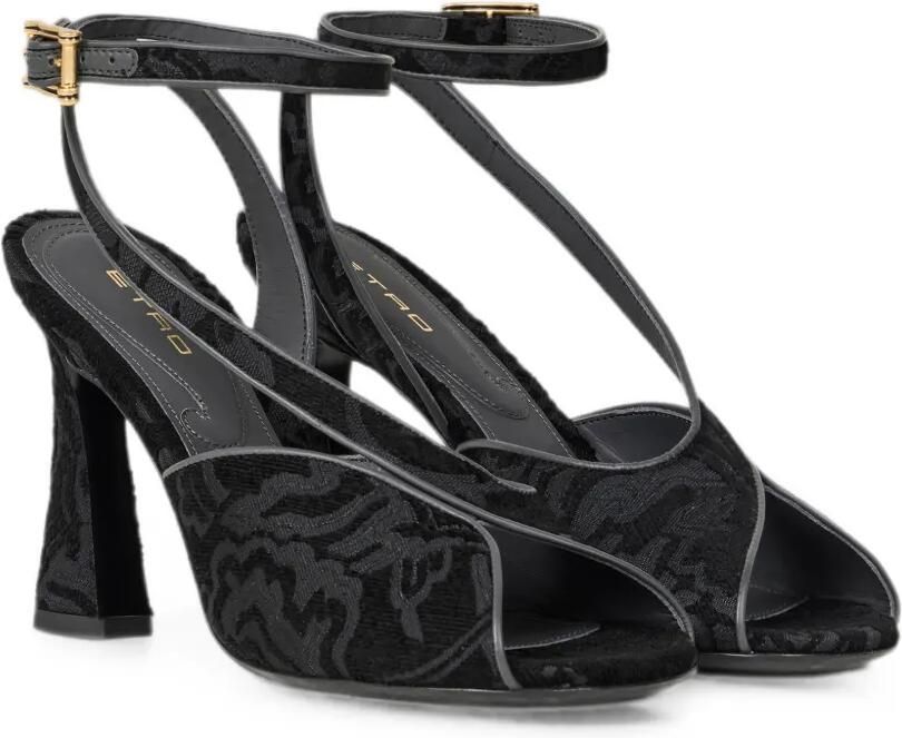 ETRO Jacquard sandalen met hoge hakken en Paisley-motief Zwart - Foto 4