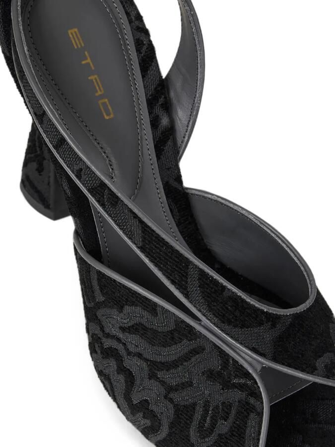 ETRO Jacquard sandalen met hoge hakken en Paisley-motief Zwart - Foto 3