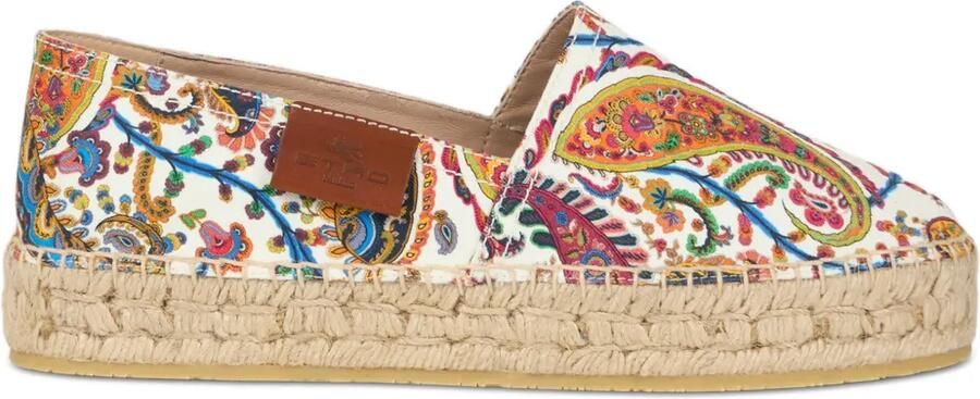 ETRO Katoenen espadrilles met print Wit