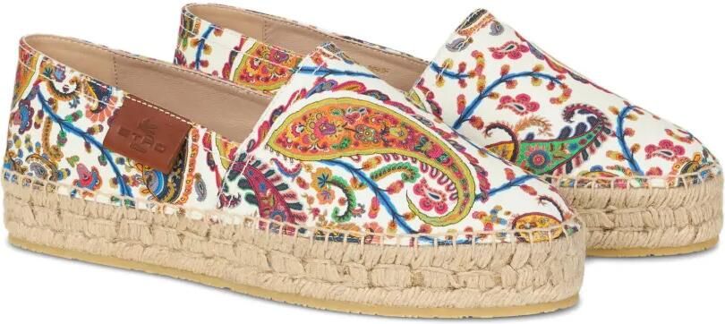ETRO Katoenen espadrilles met print Wit - Foto 4