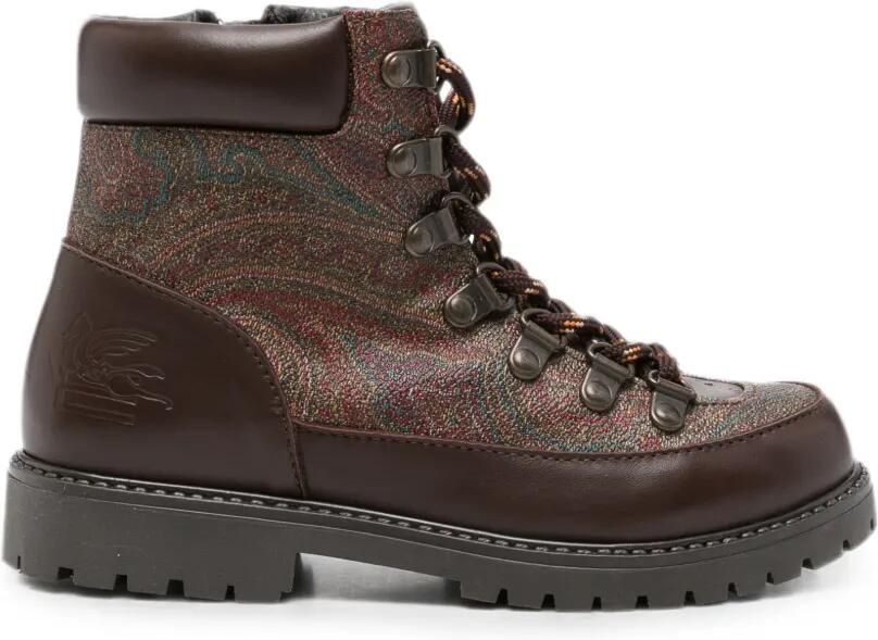 ETRO KIDS Enkellaarzen met paisley-print Bruin