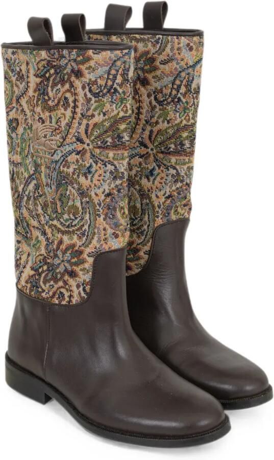ETRO KIDS Laarzen met paisley-jacquard Bruin - Foto 2