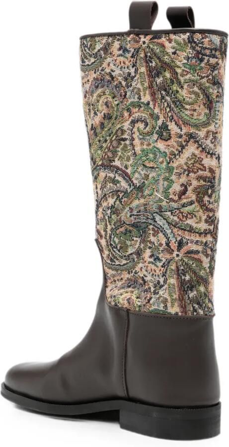 ETRO KIDS Laarzen met paisley-print en Pegasus-patroon Bruin - Foto 2