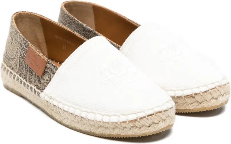 ETRO KIDS Loafers met paisley-print en logo Wit