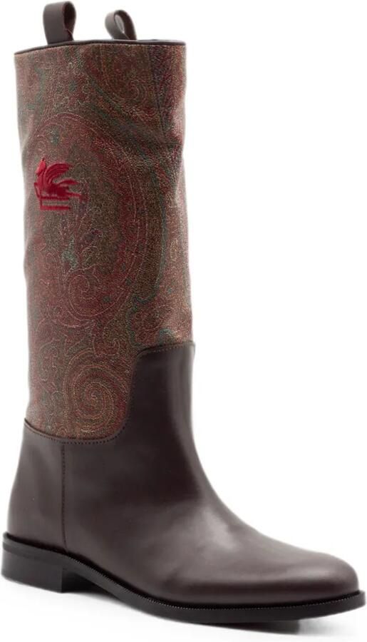 ETRO KIDS Pegaso laarzen met paisley-jacquard Bruin