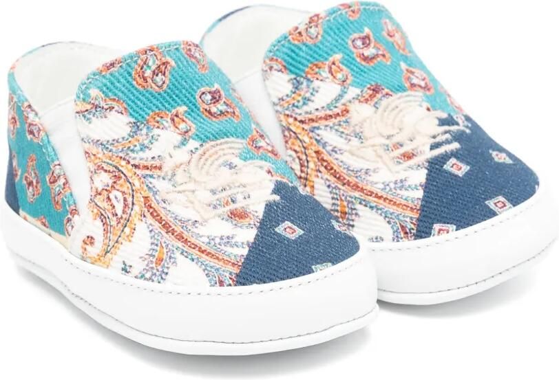 ETRO KIDS Pegaso sneakers met borduurwerk Blauw