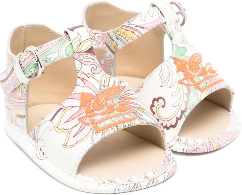 ETRO KIDS Sandalen met paisley-print Wit